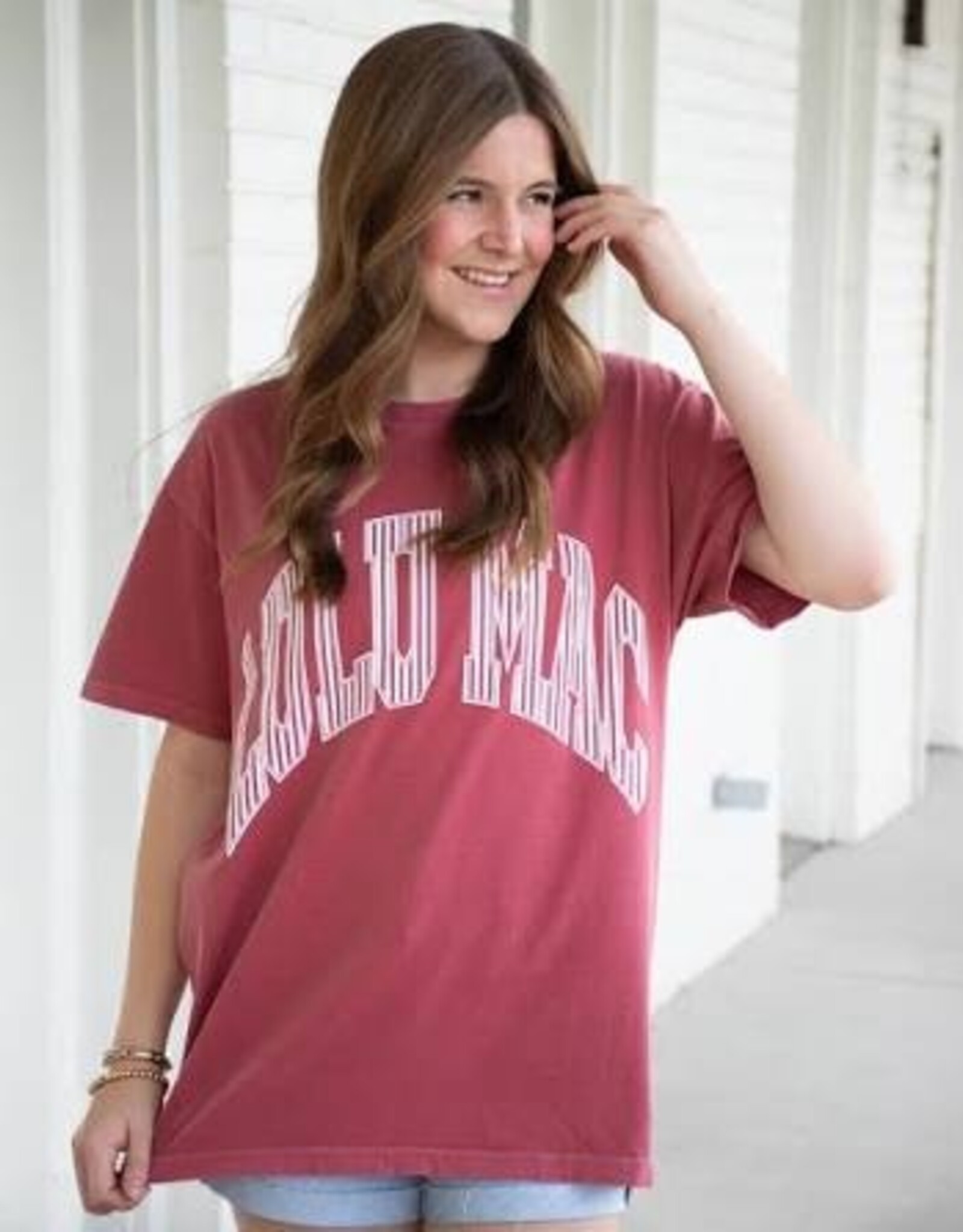 Girlie Girl Originals Lulu Mac Tee Stripe Crimson