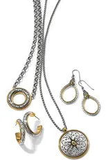 Venezia Hoop Post Earrings Silver-Gold
