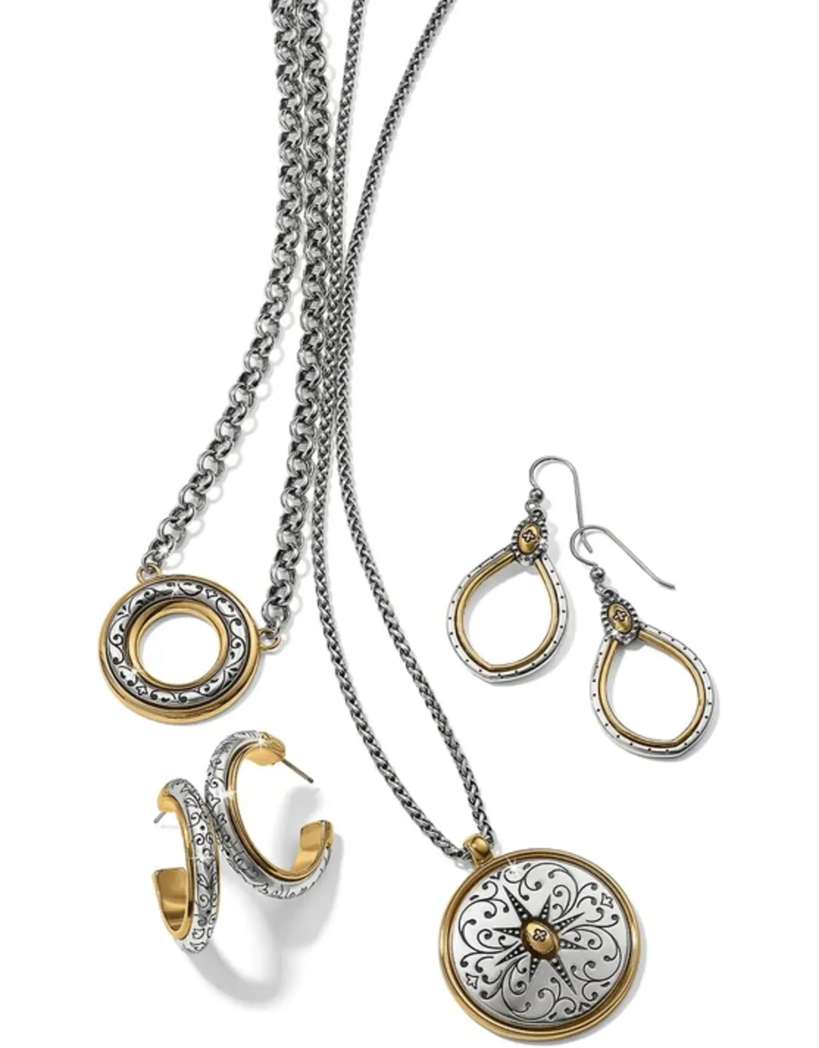 Venezia Hoop Post Earrings Silver-Gold