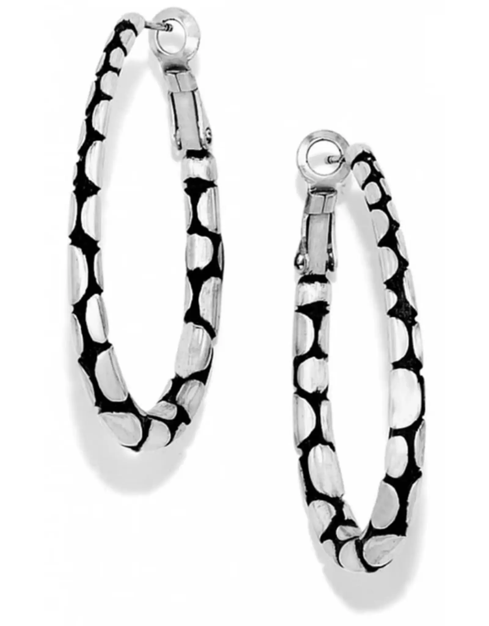 SIL PEBBLE OVAL HOOP EARRING