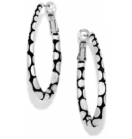 SIL PEBBLE OVAL HOOP EARRING