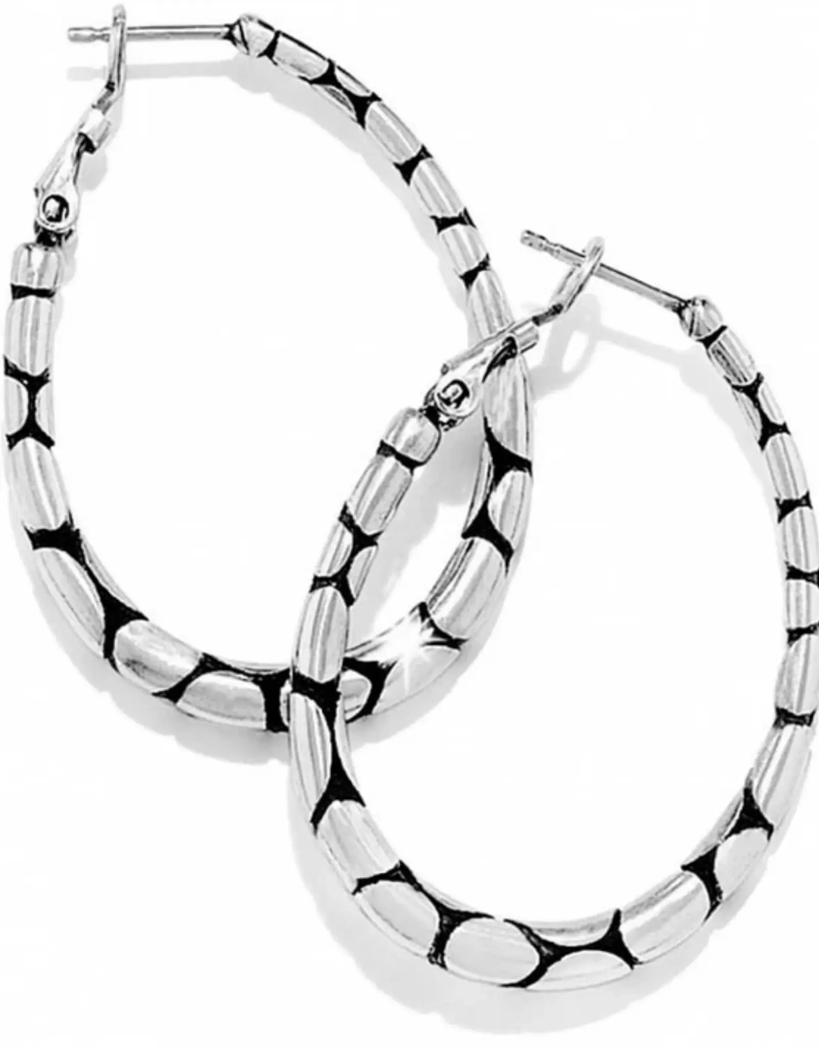 SIL PEBBLE OVAL HOOP EARRING