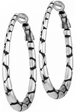 SIL PEBBLE OVAL HOOP EARRING