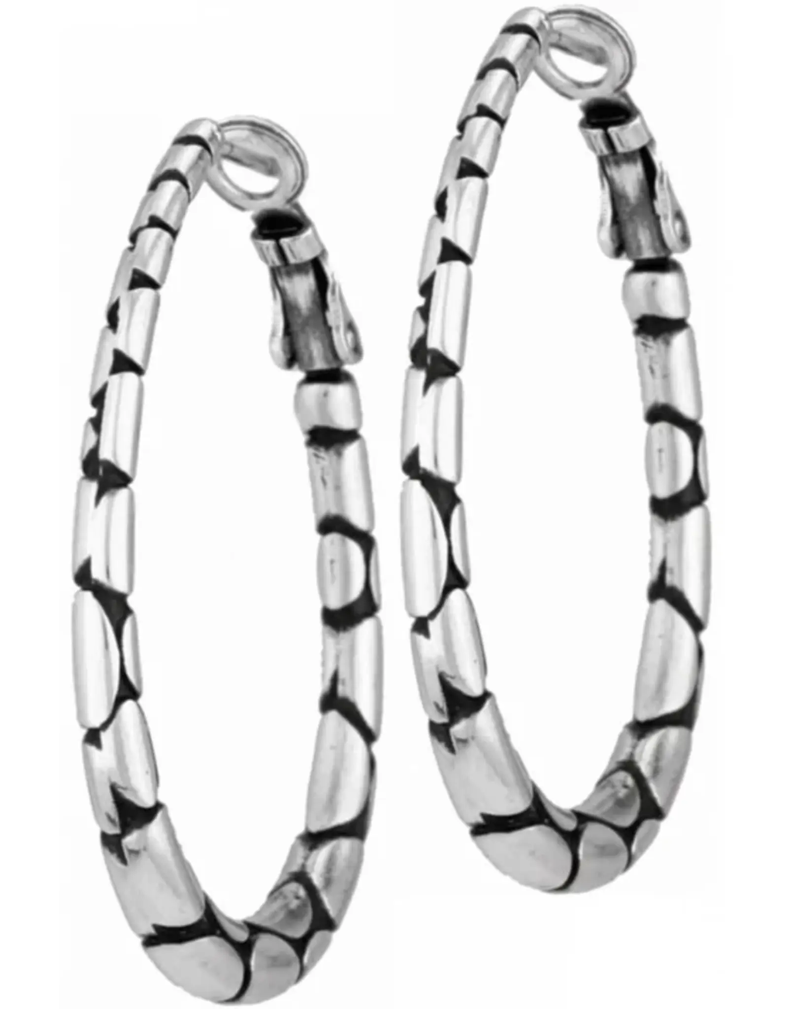 SIL PEBBLE OVAL HOOP EARRING
