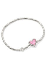 Ari Heart Silver Stretch Bracelet