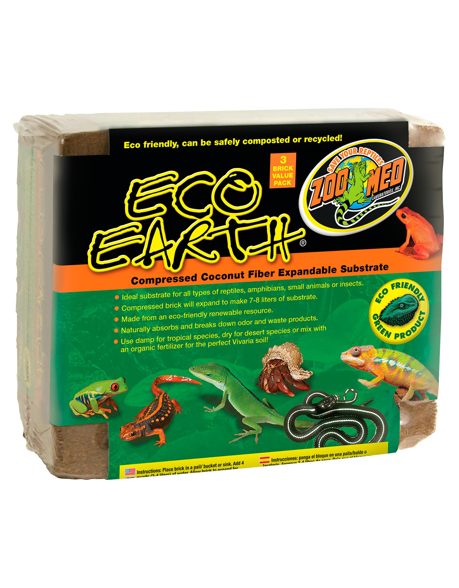 Zoo Med Zoo Med Eco Earth 3pk Bricks
