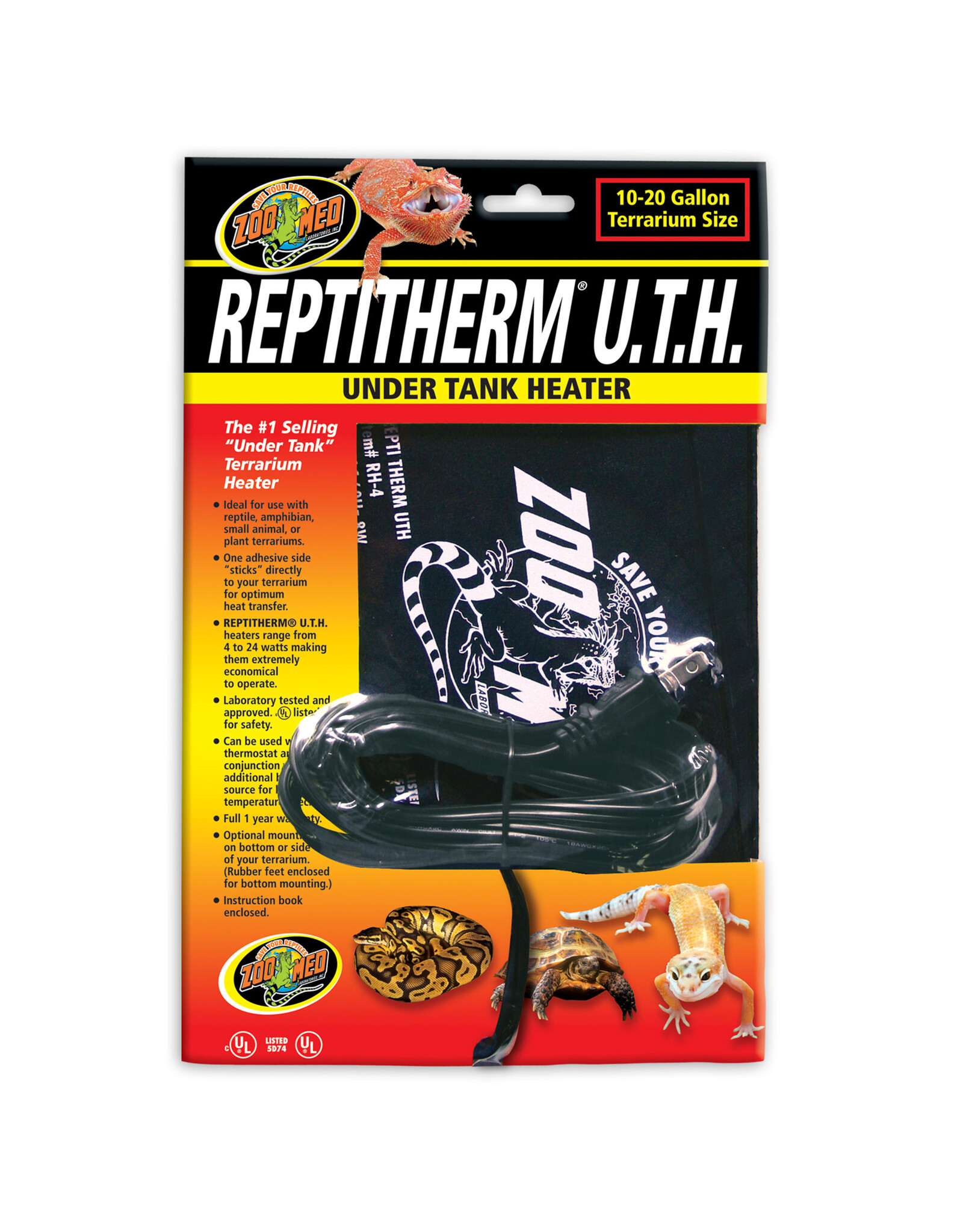 Reptitherm Under Tank Heater 6" x 8" Snake Discovery
