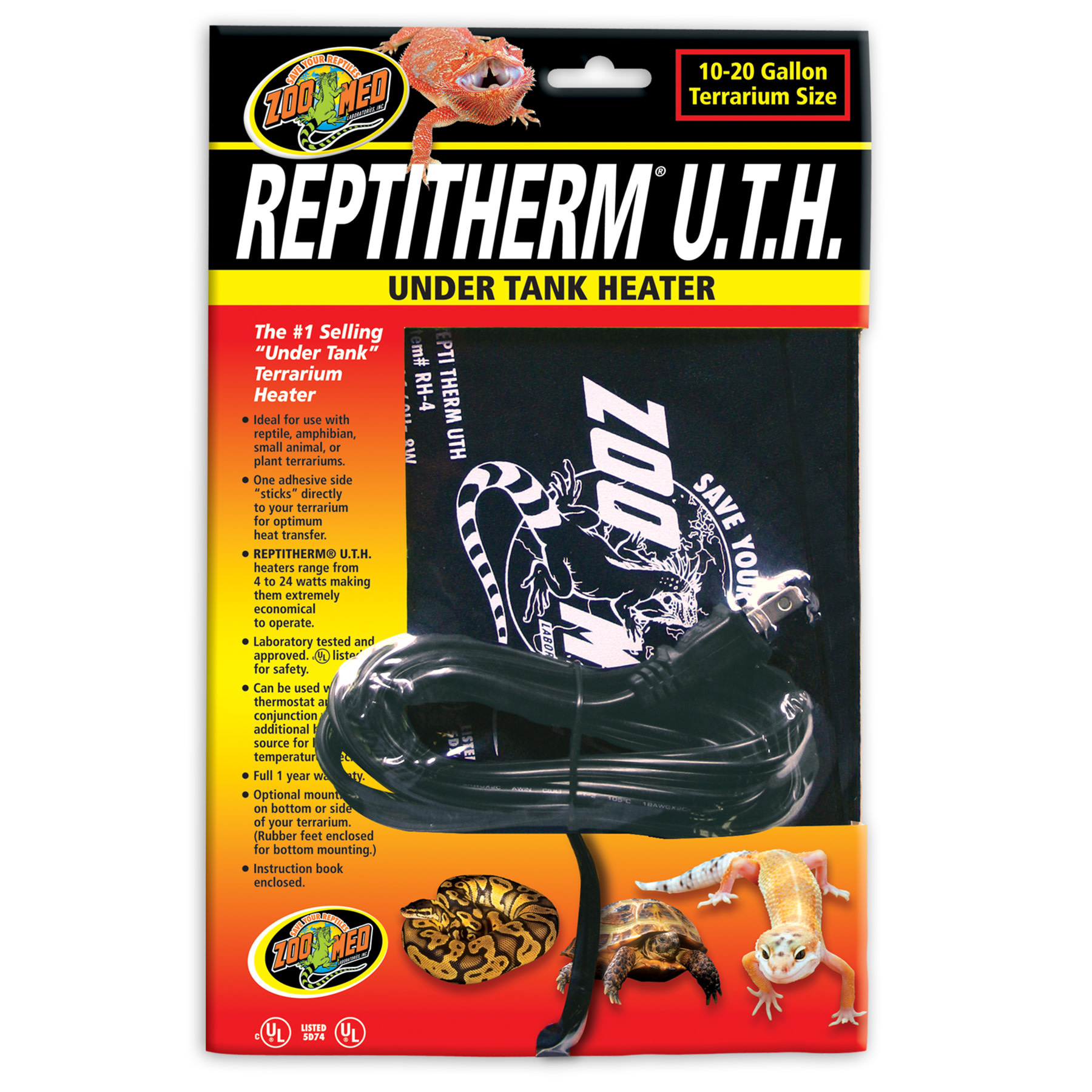 Reptitherm Under Tank Heater 6" x 8" Snake Discovery