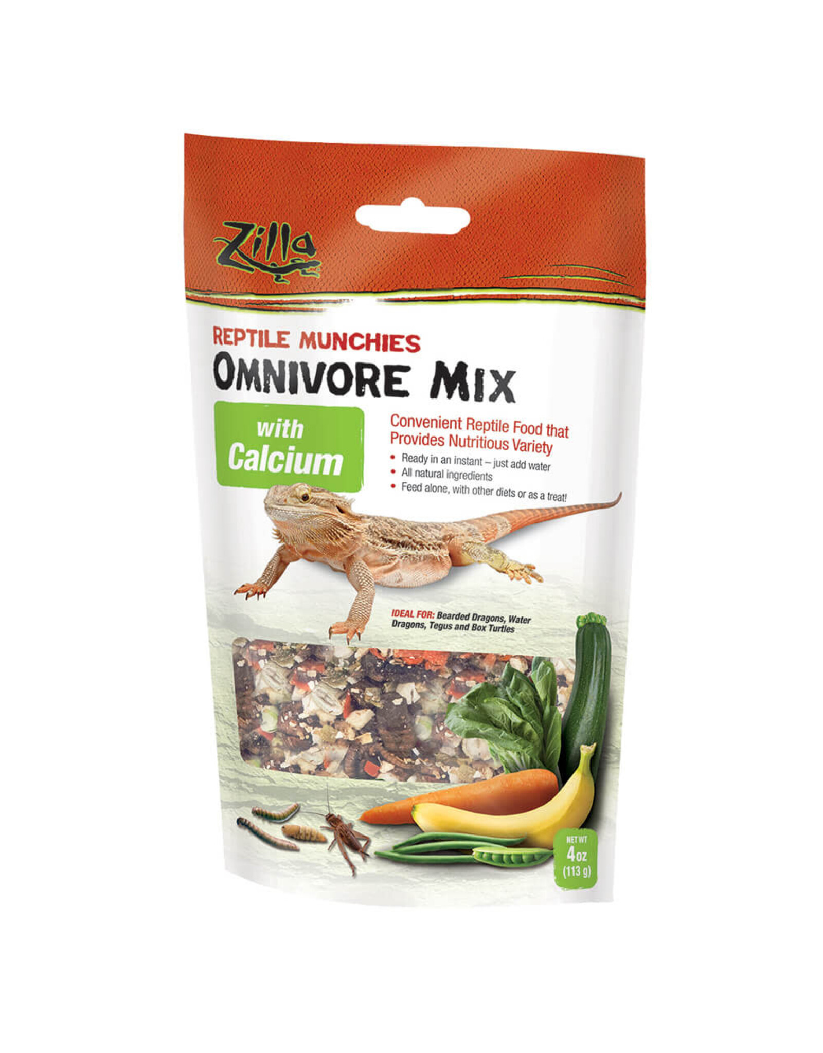 Zilla Zilla Reptile Munchies Omnivore Mix w/ Calcium 4oz