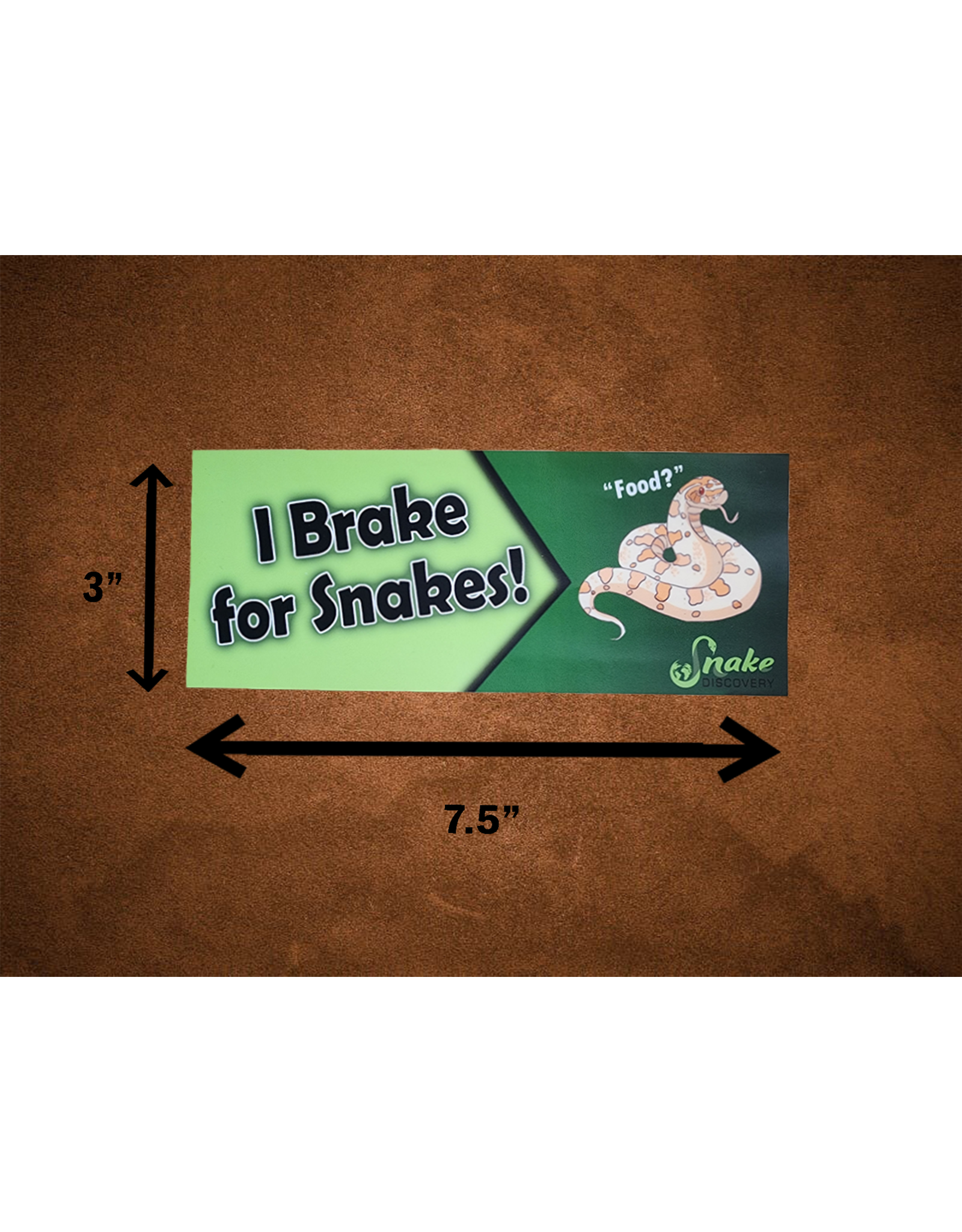 Snake Discovery Bumper Sticker- I Brake for Snakes