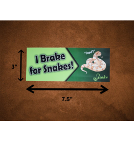 Snake Discovery Bumper Sticker- I Brake for Snakes