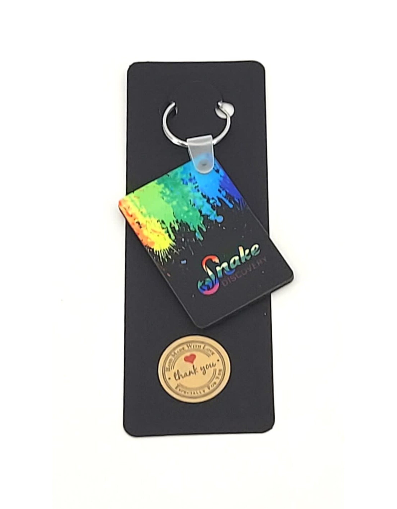 Snake Discovery Snake Discovery Pride Keychain – Rainbow Splash Design