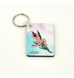 Snake Discovery SD Rectangle Keychain Lavender