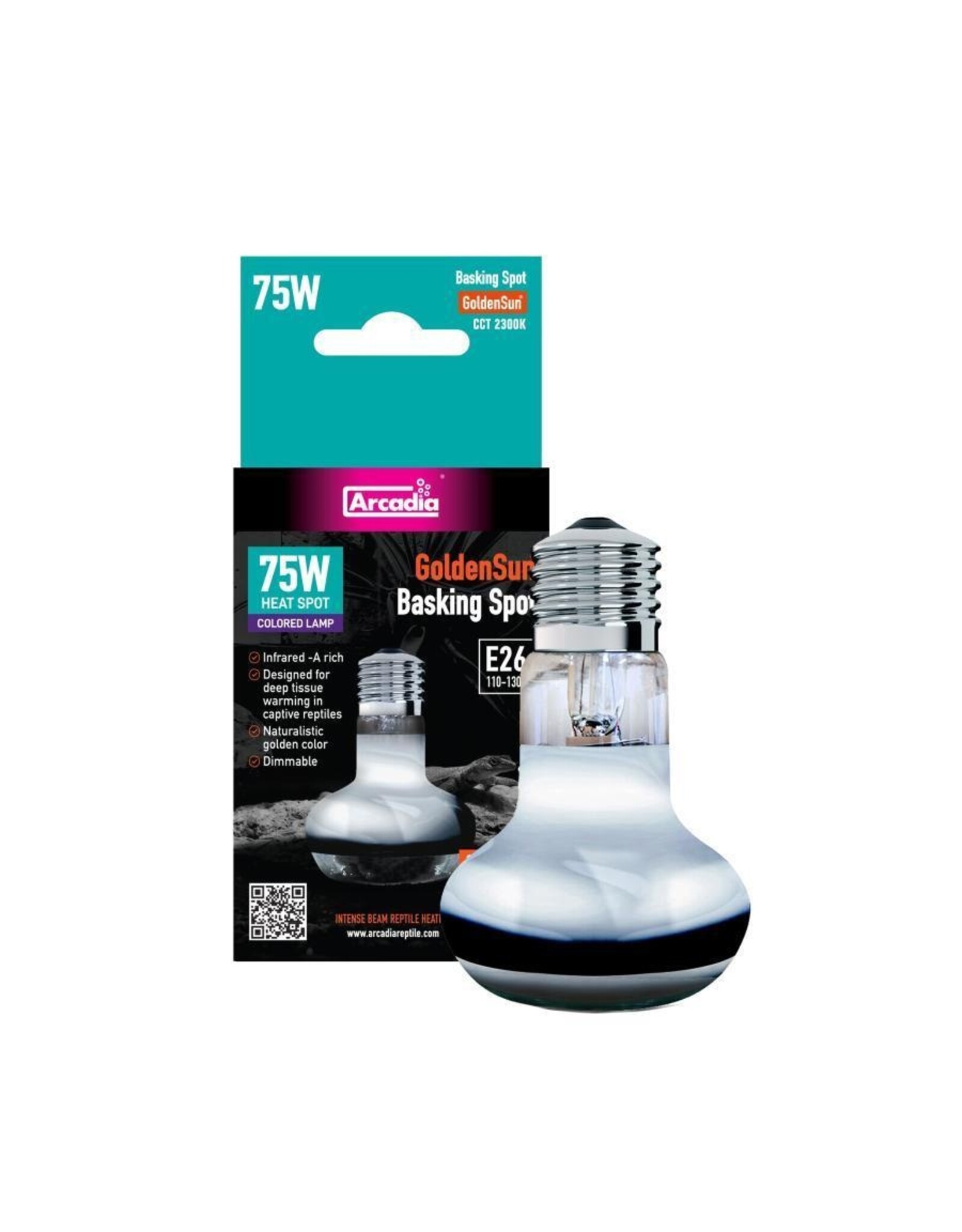 Arcadia Arcadia Golden Sun Basking Halogen Heat Lamp 75W