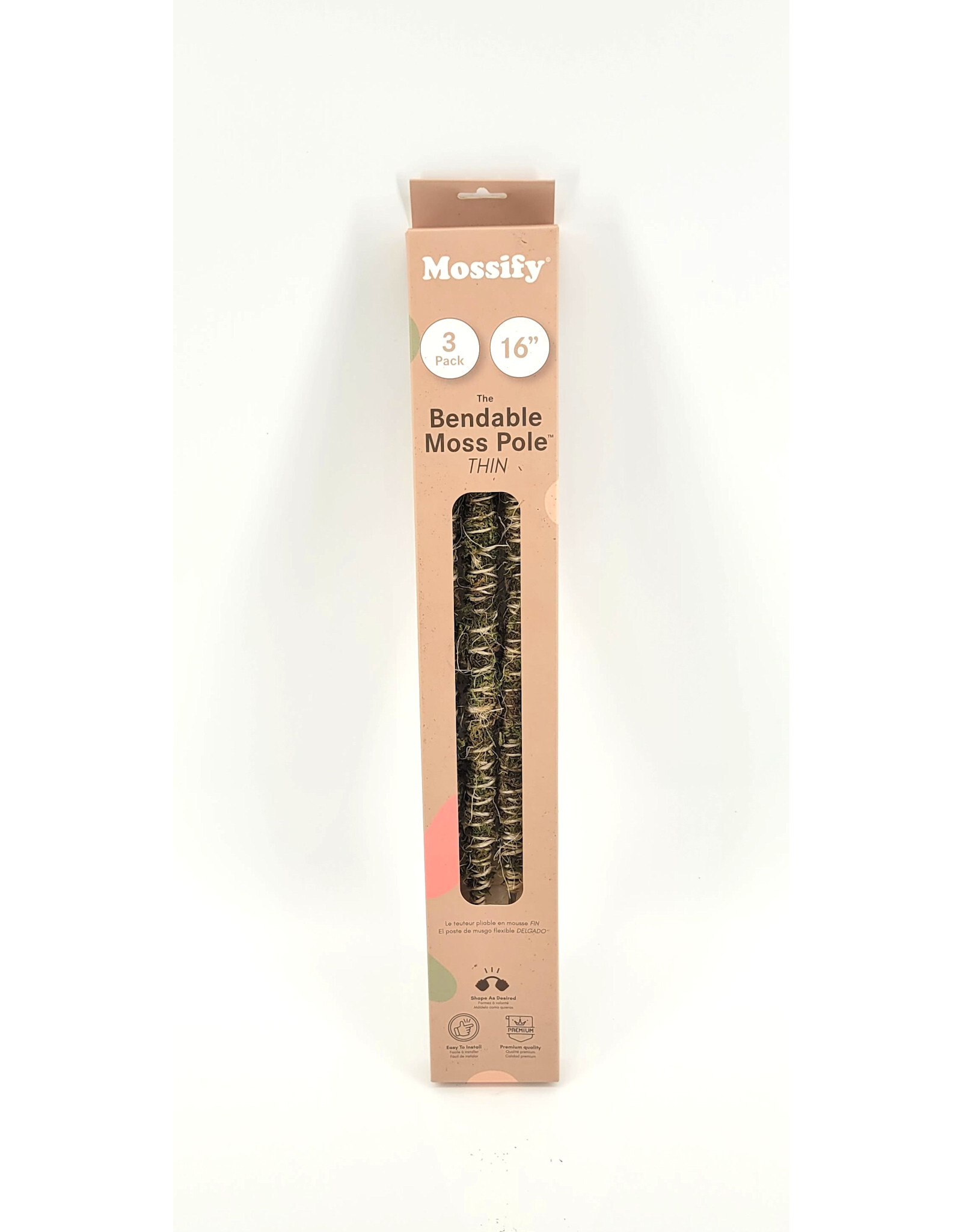Mossify Mossify Bendable Moss Pole Thin 16" (3 Pack)