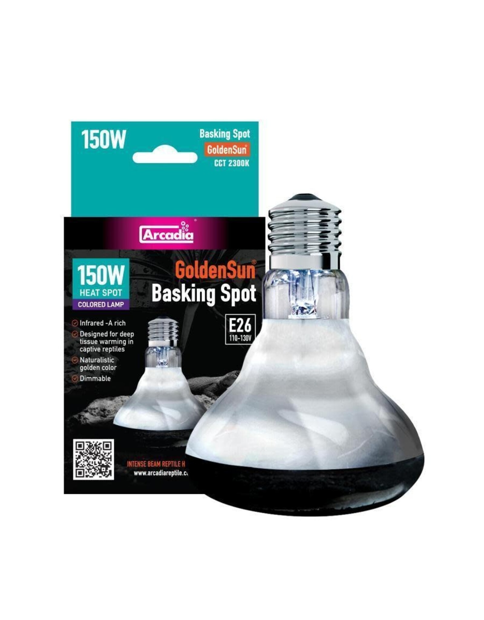 Arcadia Arcadia Golden Sun Basking Halogen Heat Lamp 150W