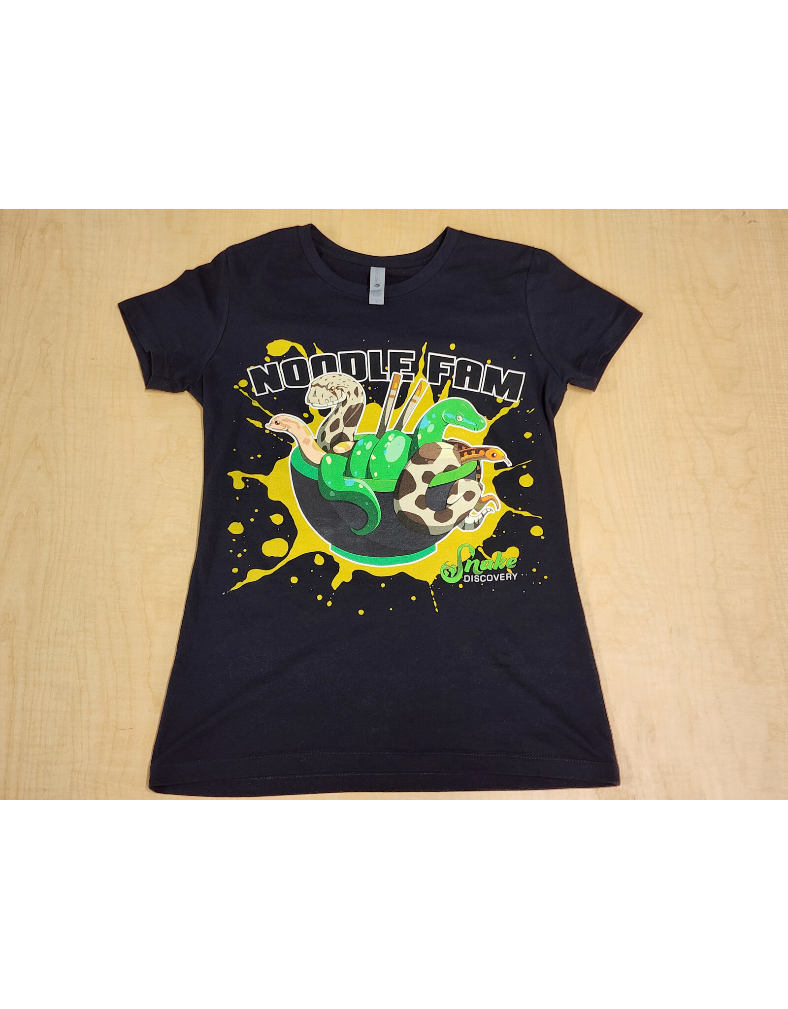 Snake Discovery Noodle Fam T-Shirt Black Women's S **