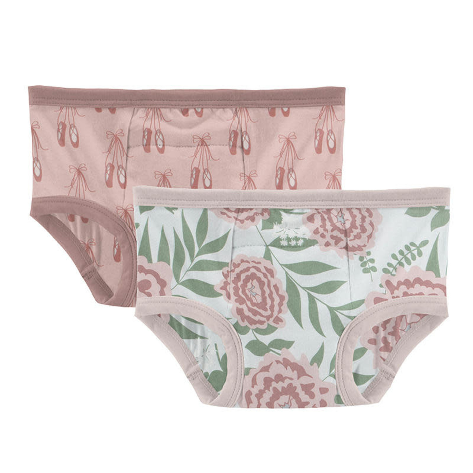 Kickee Pants Girl's Underwear Set of 3: Baby Rose Mermaid, Natural