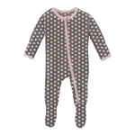 KicKee Pants KicKee Pants - Pewter Sparkle Zipper Footie