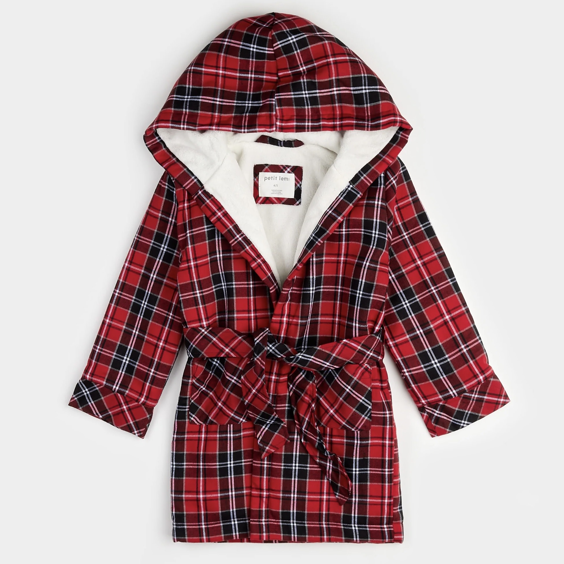 Petit Lem Sherpa Lined Flannel Robe Kraz E Threads