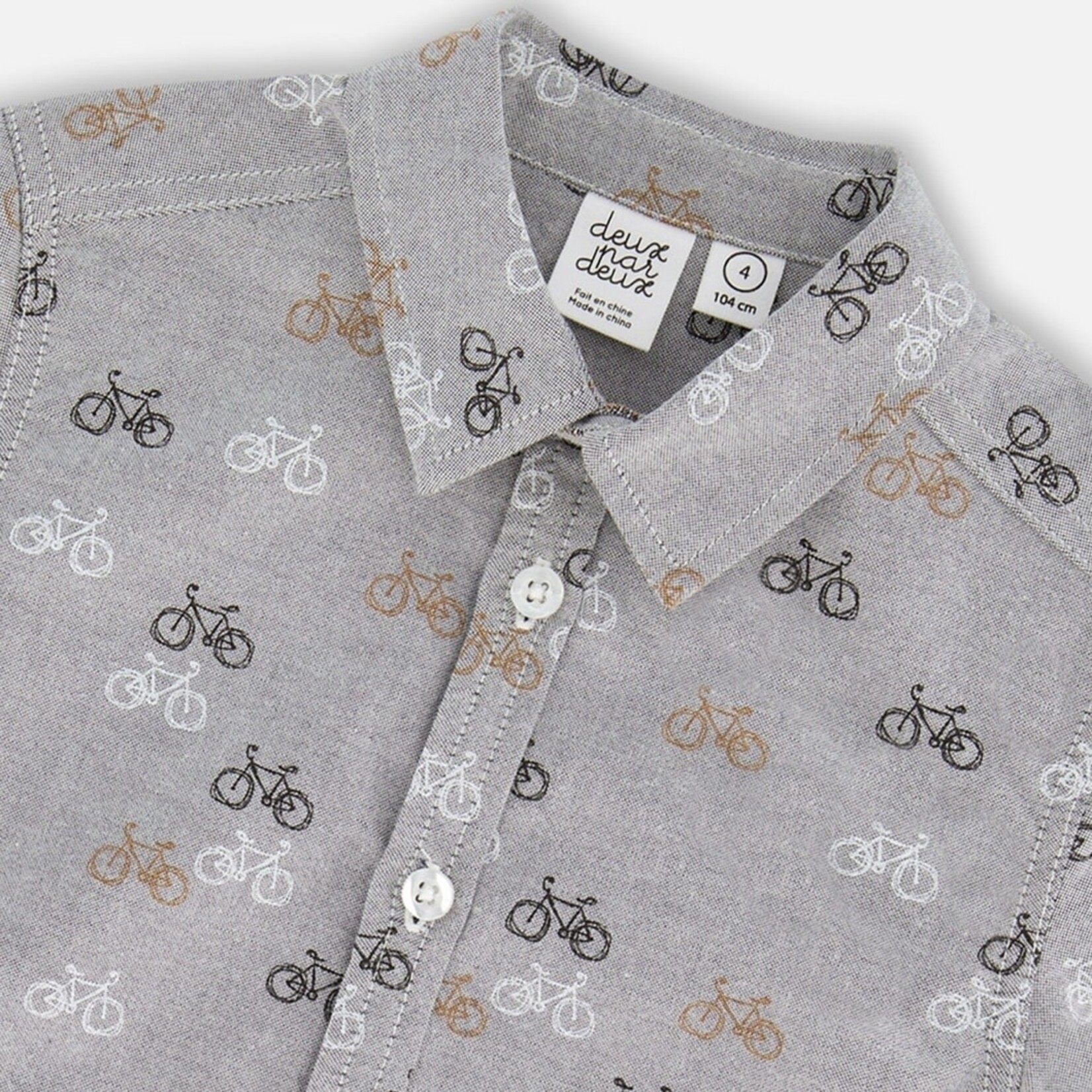 Deux Par Deux Deux Par Deux - Bicycle Print Chambray Shirt