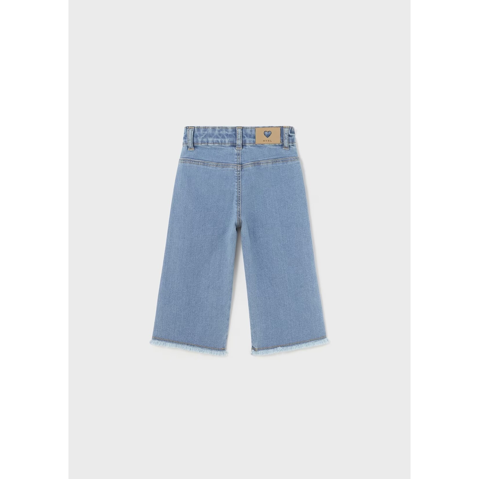 Mayoral Mayoral - Wide Leg Medium Wash Jean With Bow