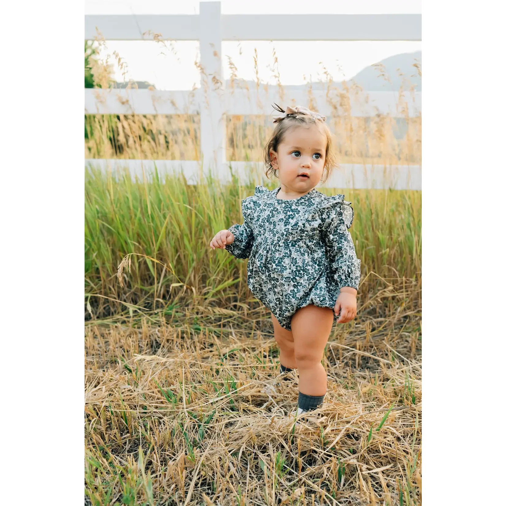 Mebie Baby Mebie Baby - Liberty L/S Ruffle Romper