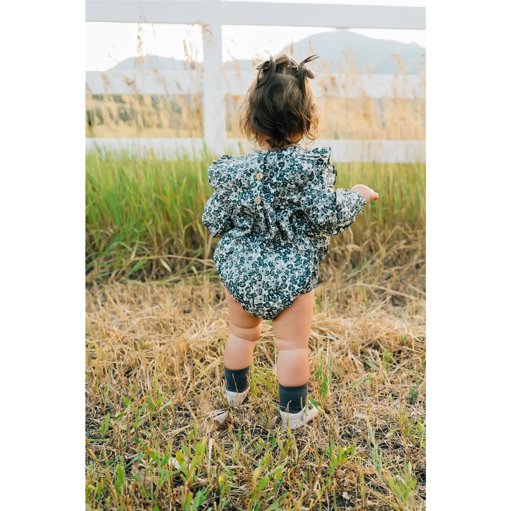 Mebie Baby Mebie Baby - Liberty L/S Ruffle Romper