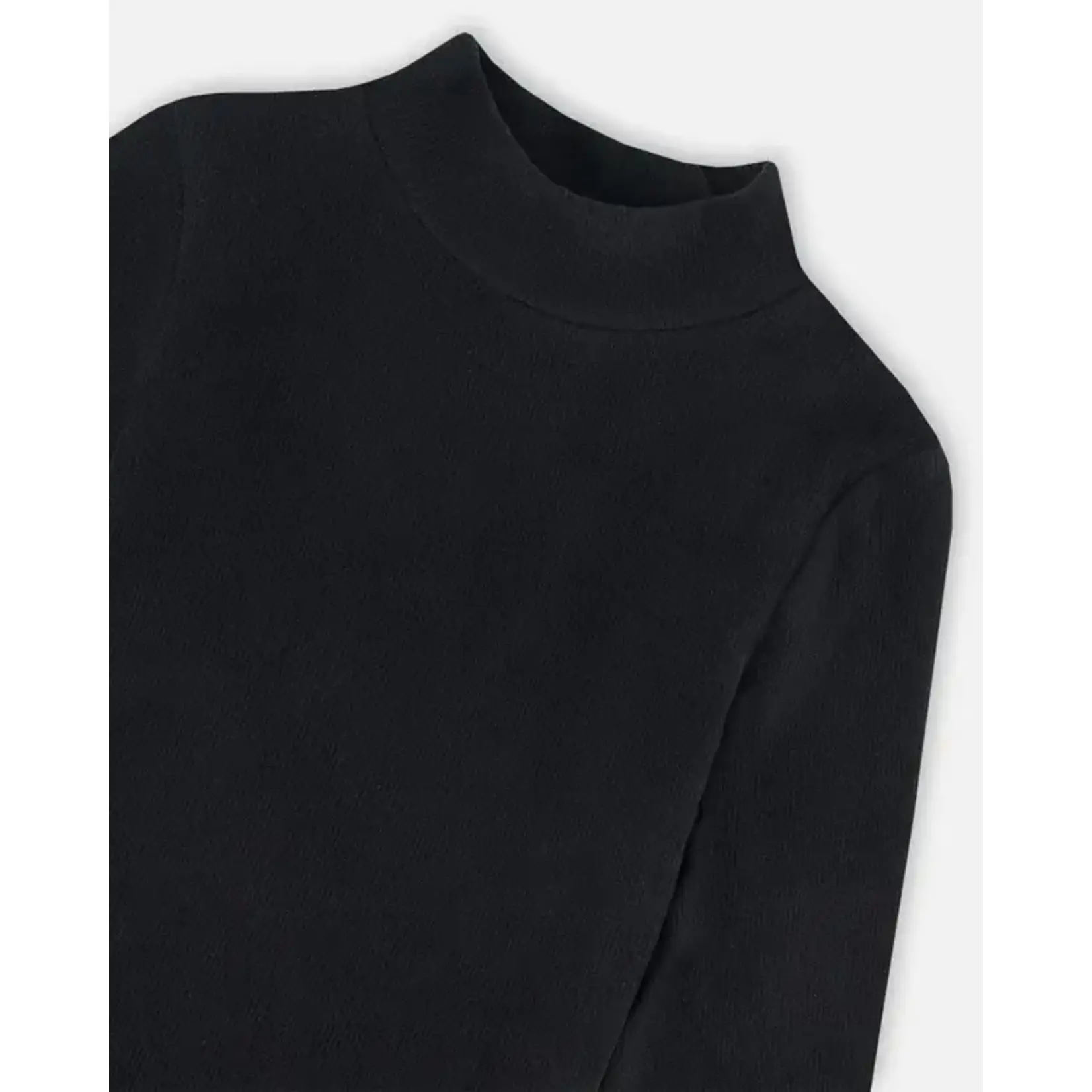 Deux Par Deux Deux Par Deux - Brushed Rib Mock Neck L/S Top