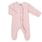 Coccoli Coccoli - Modal Ruffle Zipper Footie | Silver Pink
