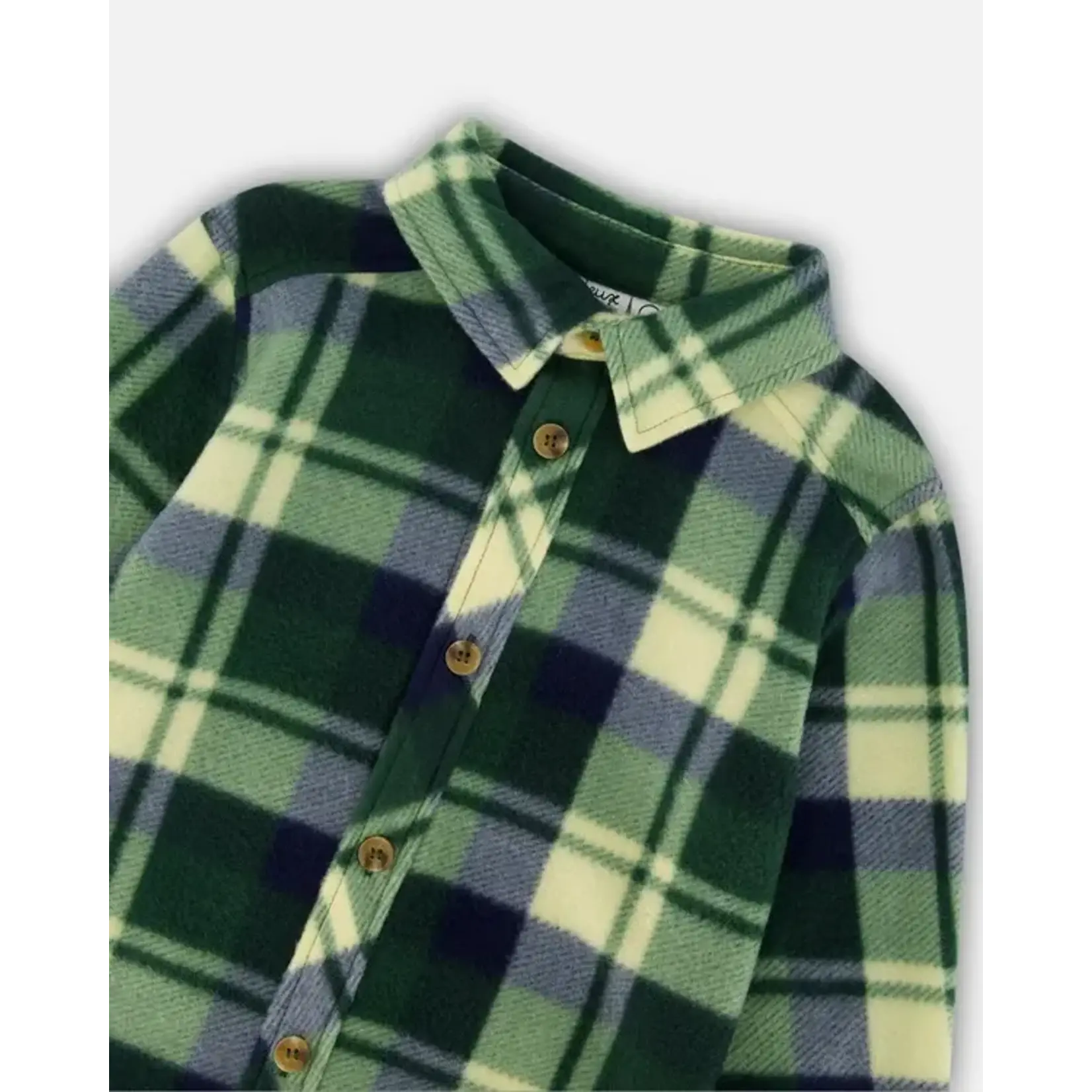 Deux Par Deux Deux Par Deux - Polar Fleece Plaid Shirt