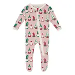 KicKee Pants KicKee Pants - Zipper Footie | Rose Gnomes