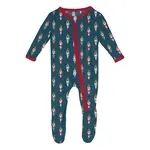 KicKee Pants KicKee Pants - Zipper Footie | Peacock Nutcrackers