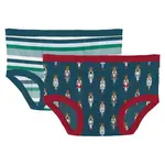 KicKee Pants KicKee Pants - Training Pant Set | Story Sea Stripe & Peacock Nutcrackers