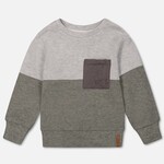 Deux Par Deux Deux Par Deux - Color Block Brushed Jersey Top With Quilted Pocket
