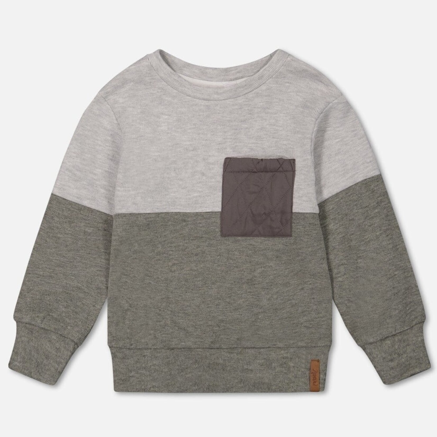 Deux Par Deux Deux Par Deux - Color Block Brushed Jersey Top With Quilted Pocket