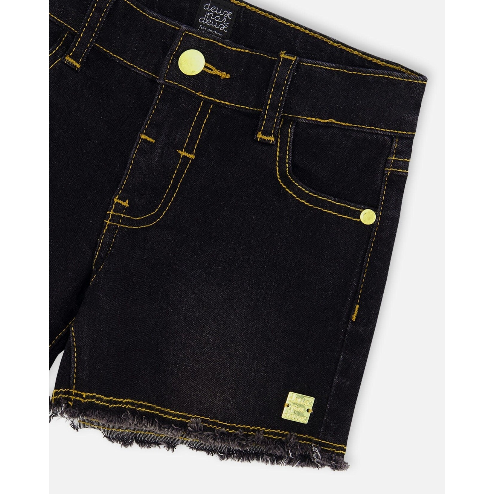 Deux Par Deux Deux Par Deux - Embroidered Jean Short