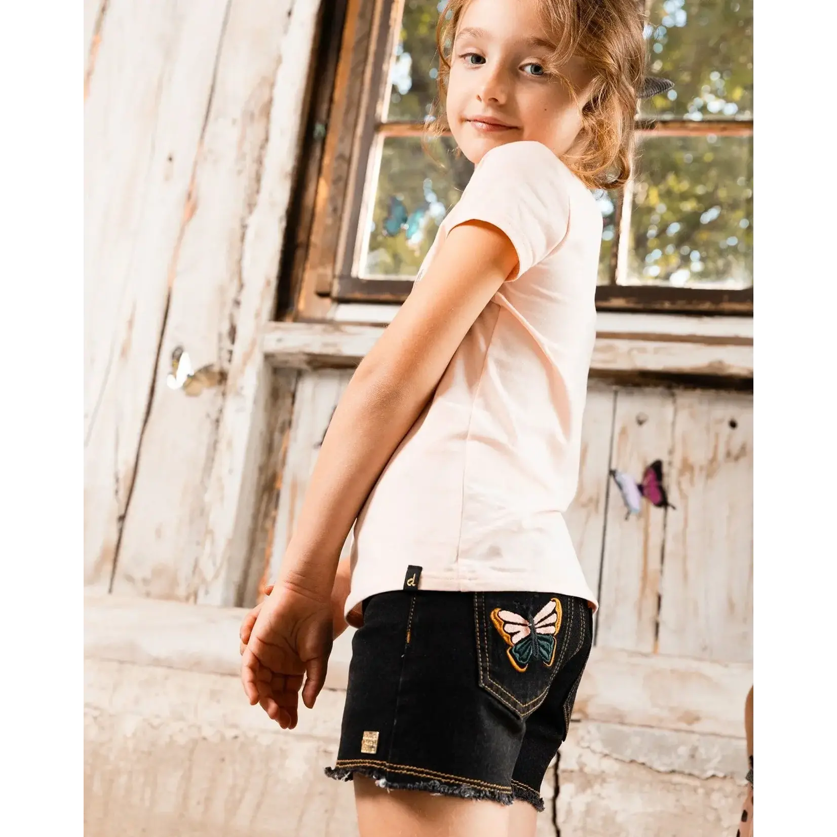 Deux Par Deux Deux Par Deux - Embroidered Jean Short