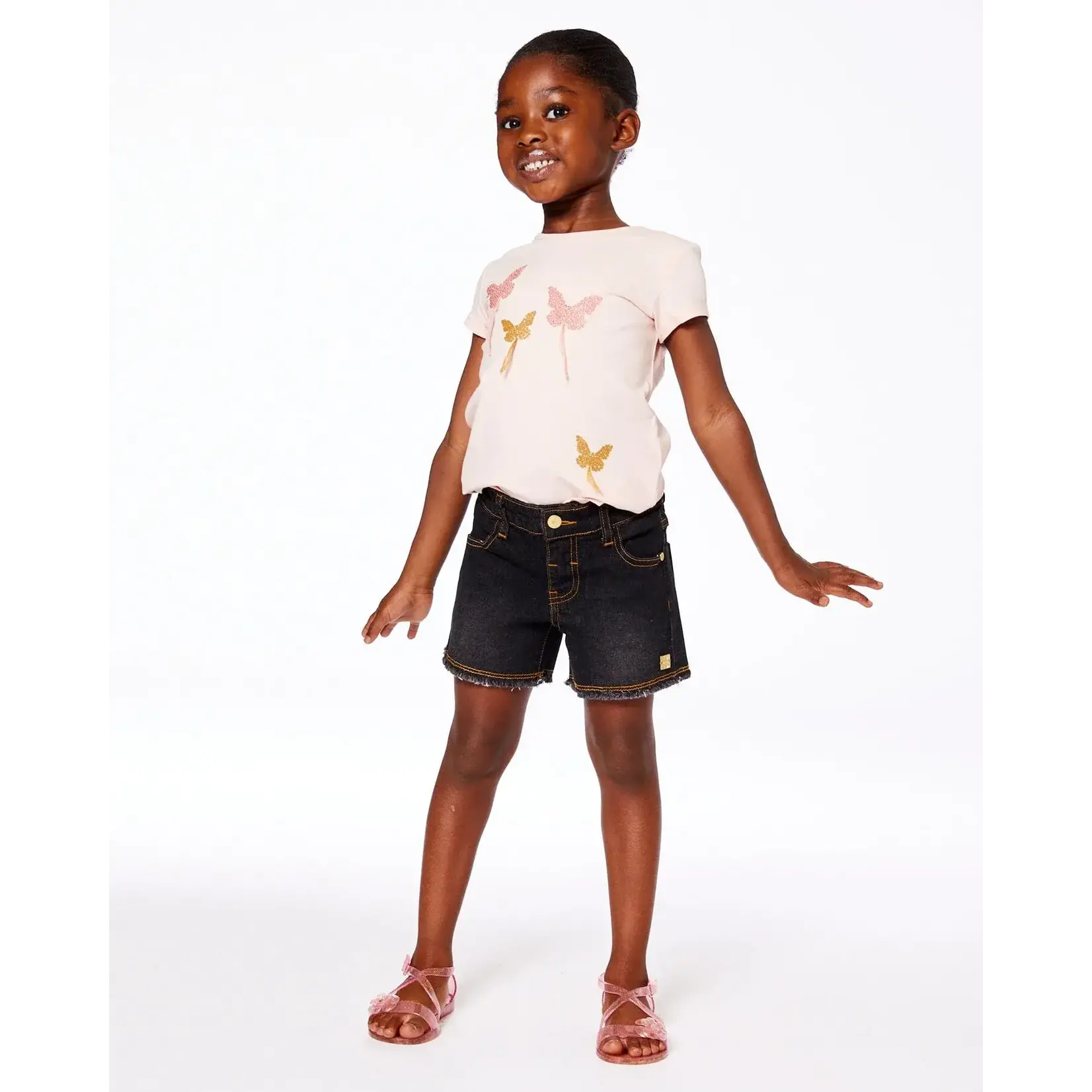 Deux Par Deux Deux Par Deux - Embroidered Jean Short
