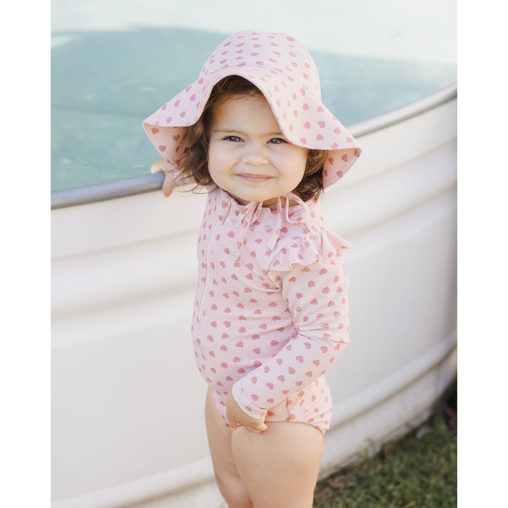 Quincy Mae Quincy Mae - Byron Rashguard One-Piece | Lipstick Hearts