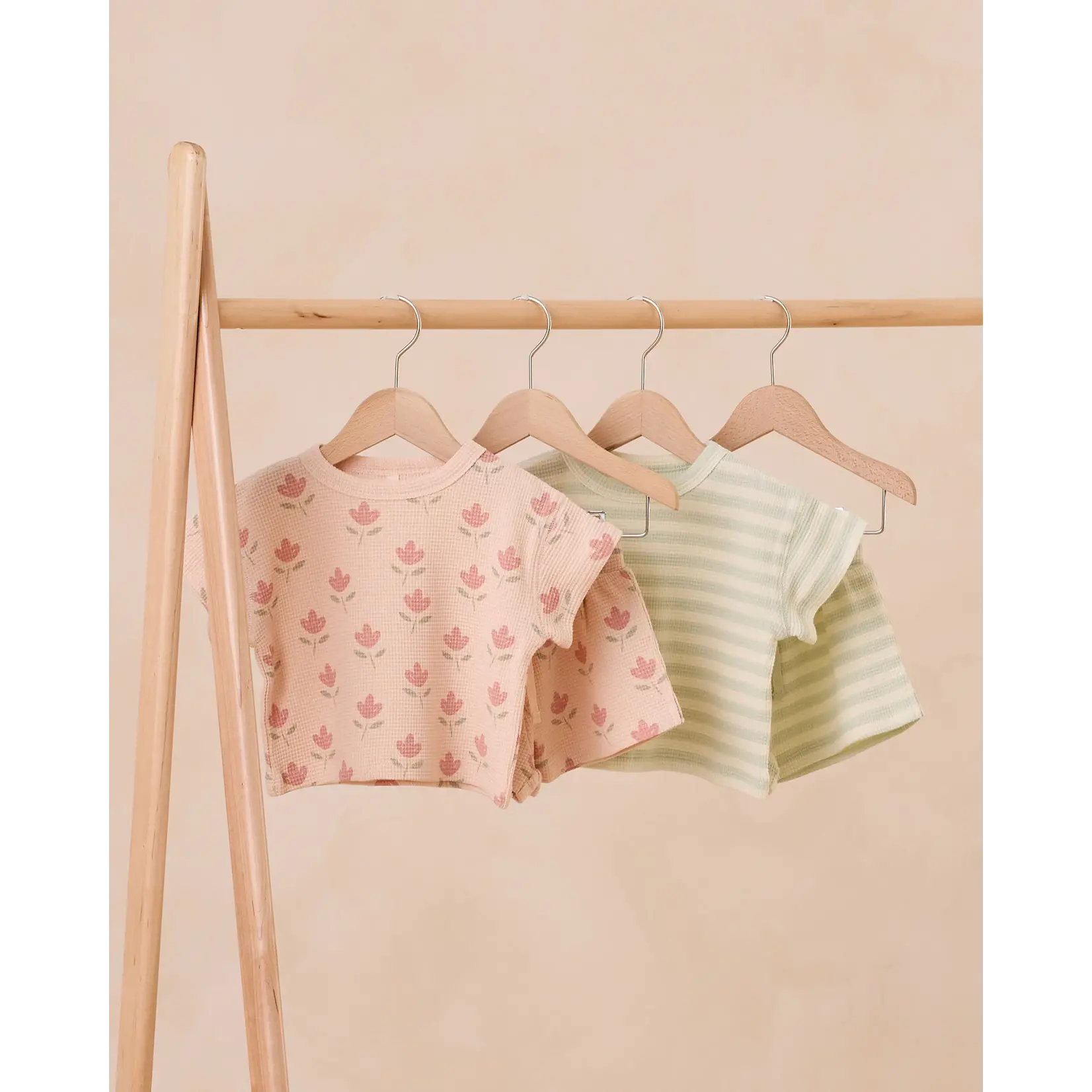 Quincy Mae Quincy Mae - Waffle Tee + Short Set | Tulips