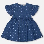 Deux Par Deux Deux Par Deux - Heart Printed Chambray Dress