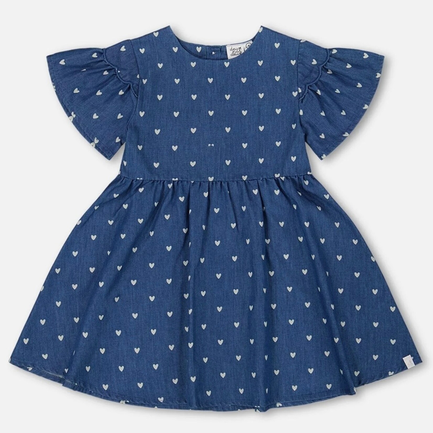 Deux Par Deux Deux Par Deux - Heart Printed Chambray Dress
