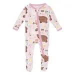 KicKee Pants KicKee Pants - Zipper Footie | Violet Forest Party