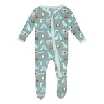 KicKee Pants KicKee Pants - Zipper Footie | Jade Campfire