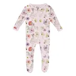 KicKee Pants KicKee Pants - Zipper Footie | Violet Pressed Flowers