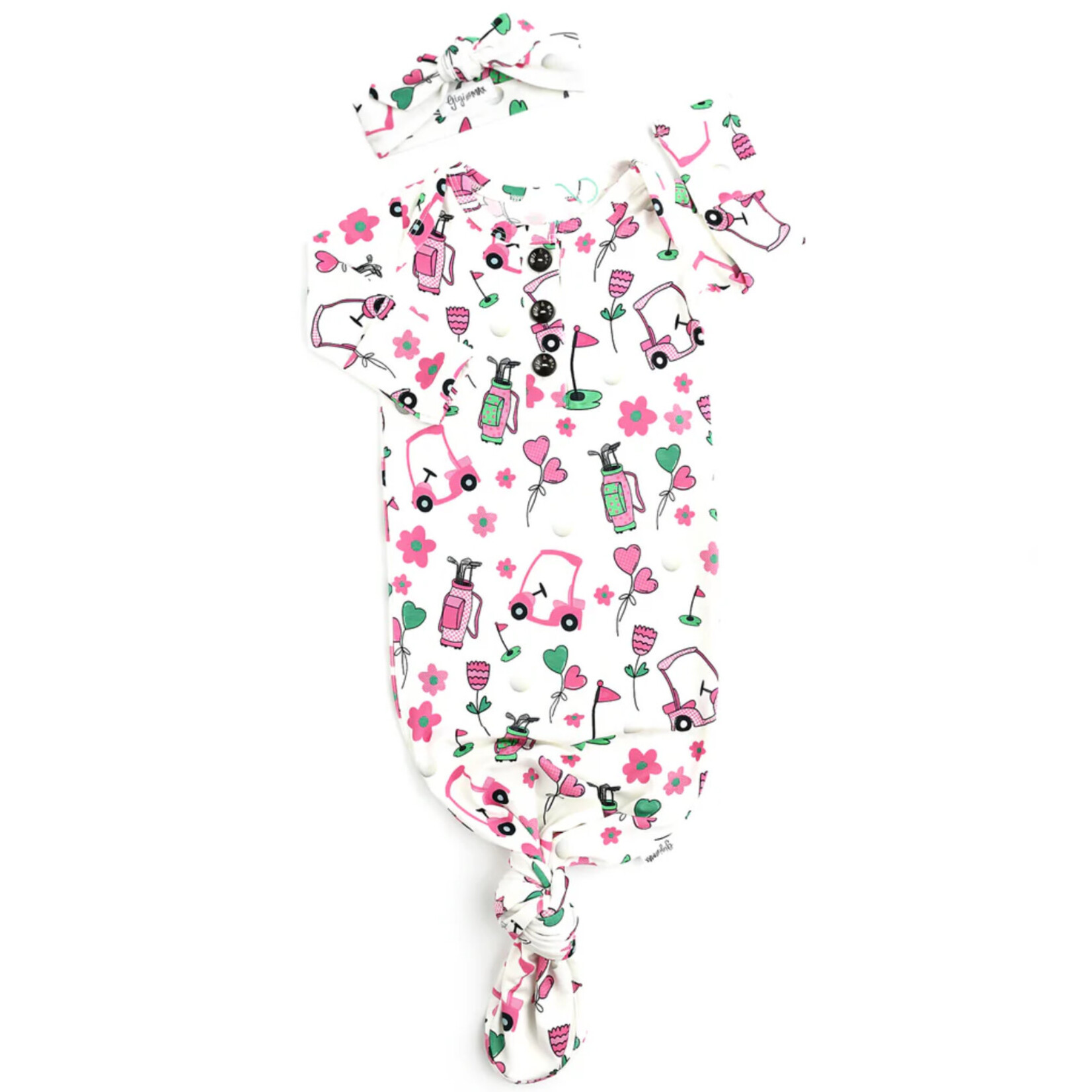 Gigi & Max Gigi & Max - Lexi Pink Golf Gown + Topknot Headband