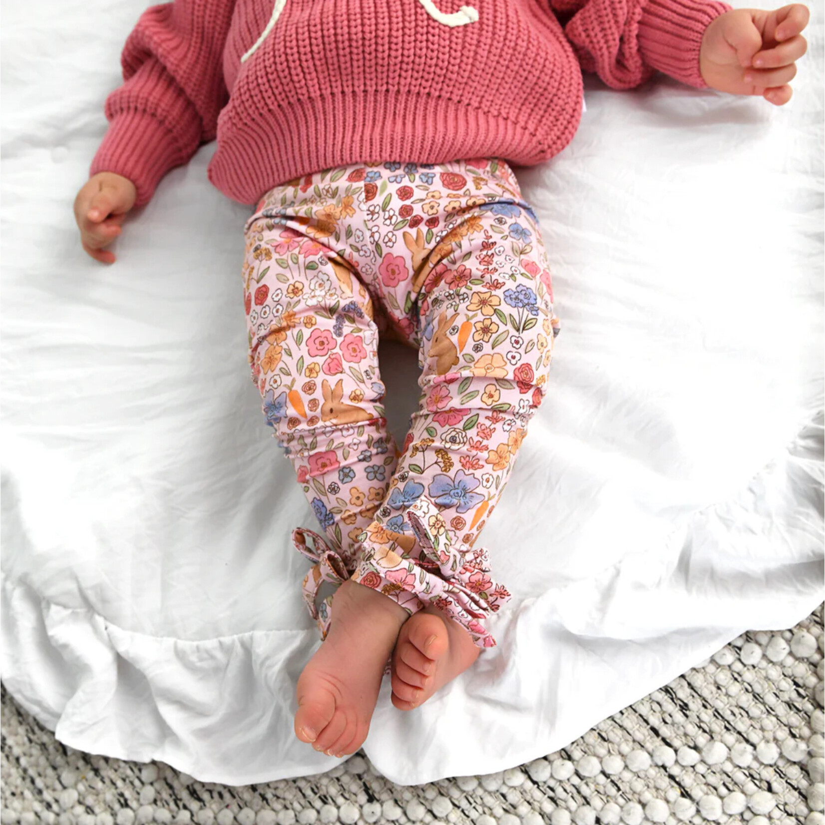 Gigi & Max Gigi & Max - Floral Bunny Bow Leggings