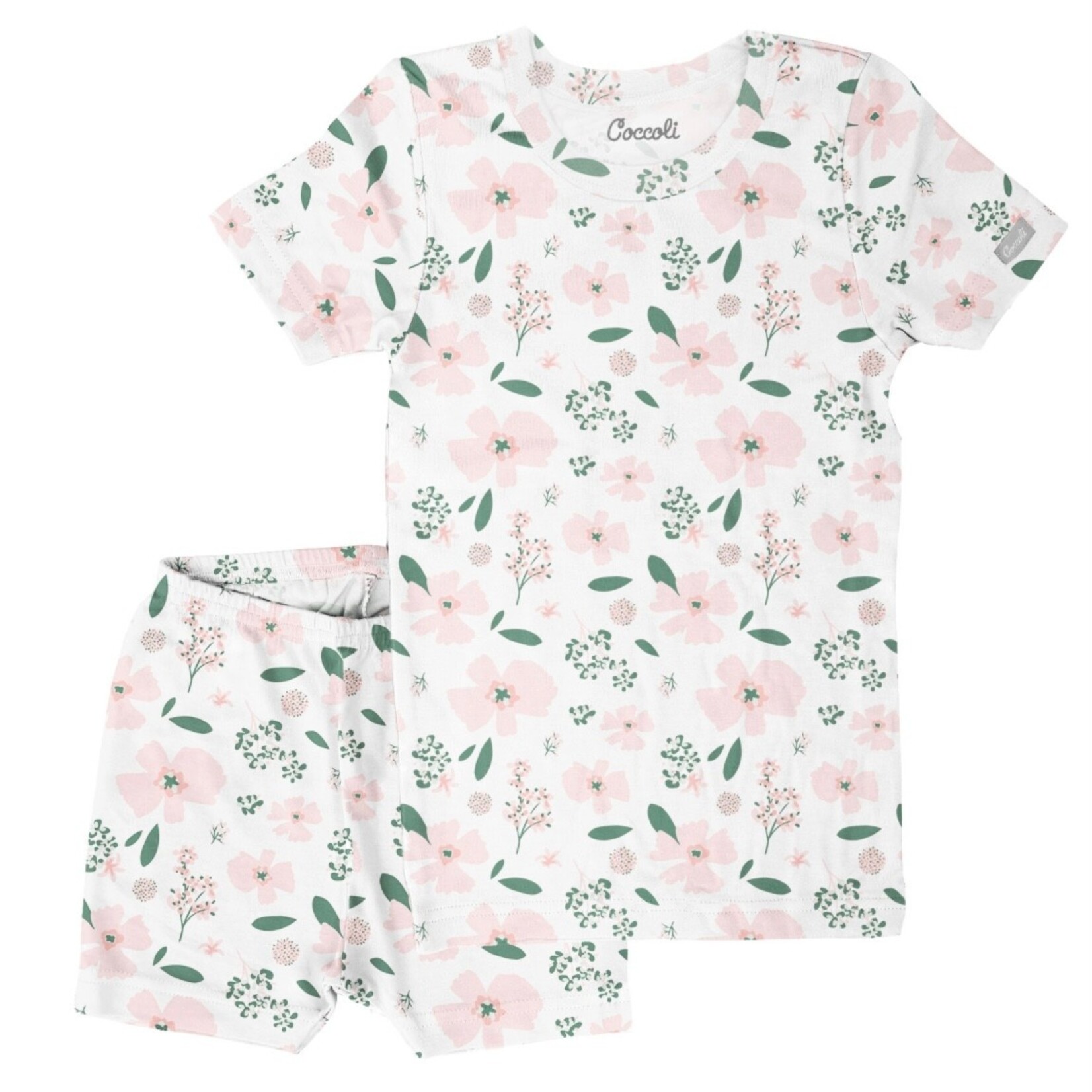 Coccoli Coccoli - S/S Cotton Modal Pajama Set | Floral on Cream
