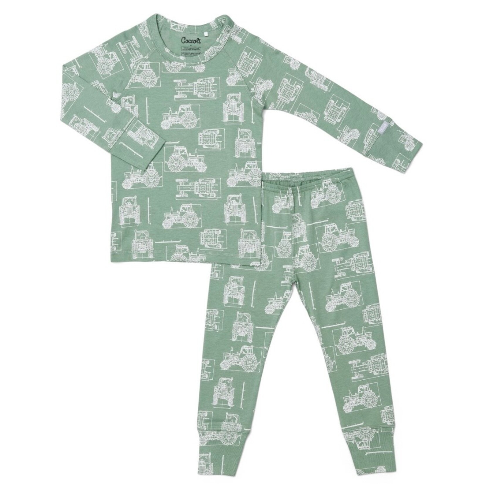 Coccoli Coccoli - L/S Cotton Modal Pajama Set | Tractors